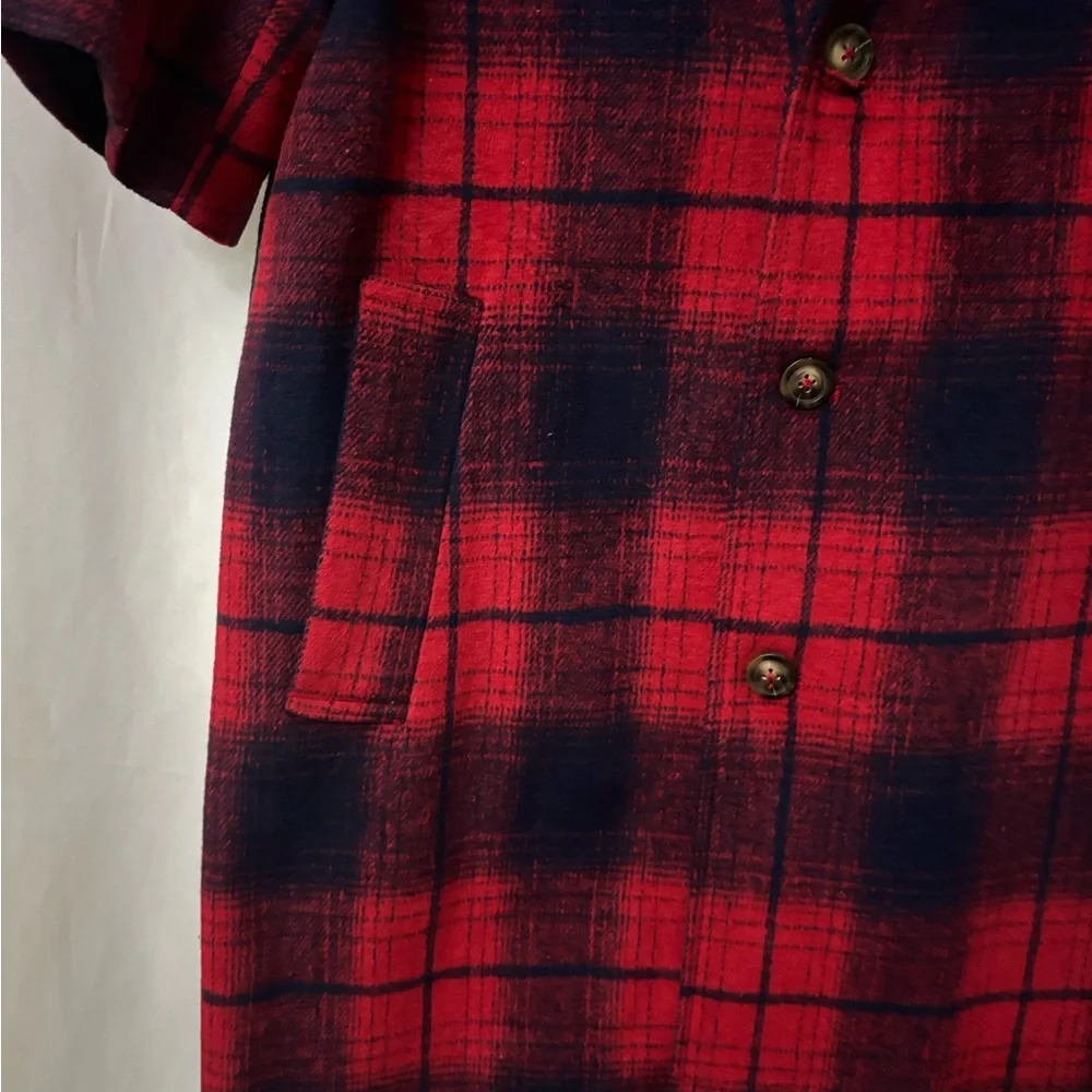 Red and Black Plaid Coat no size no label